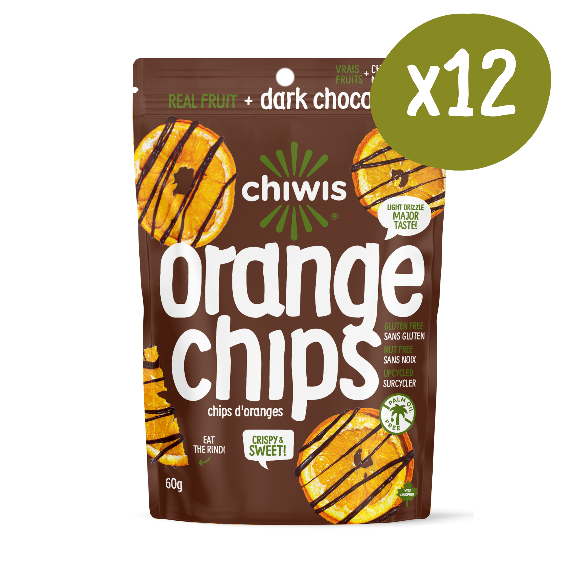 Dark Chocolate Drizzled Orange Chips