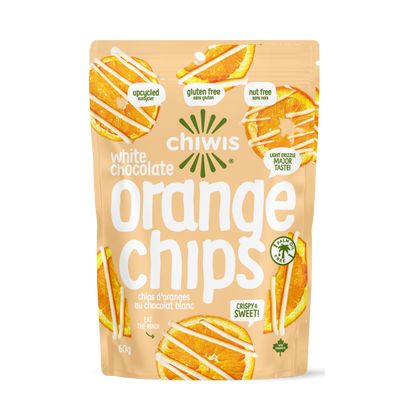 White Chocolate Drizzled Orange Chips