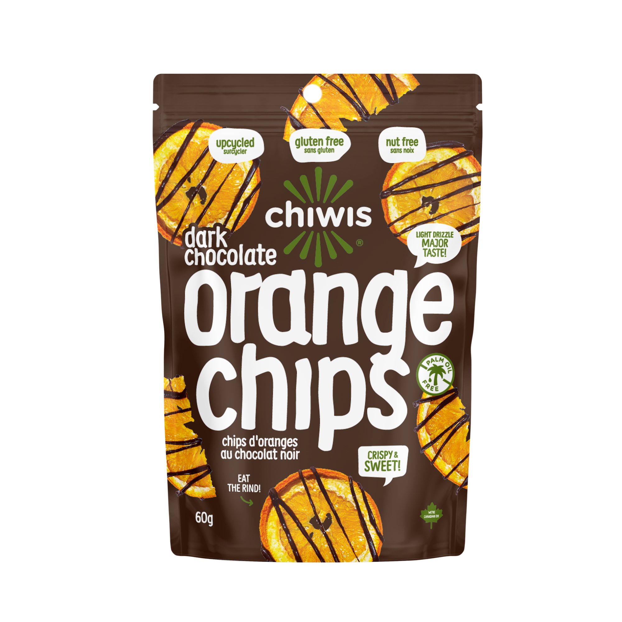 Dark Chocolate Drizzled Orange Chips