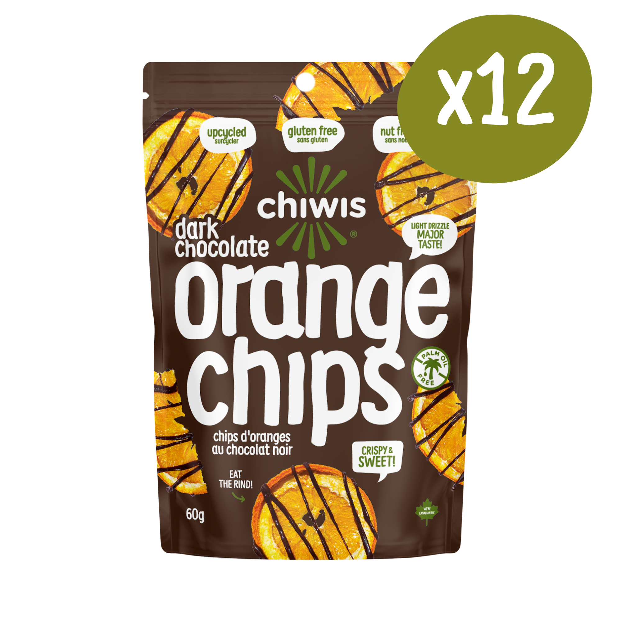 Dark Chocolate Drizzled Orange Chips