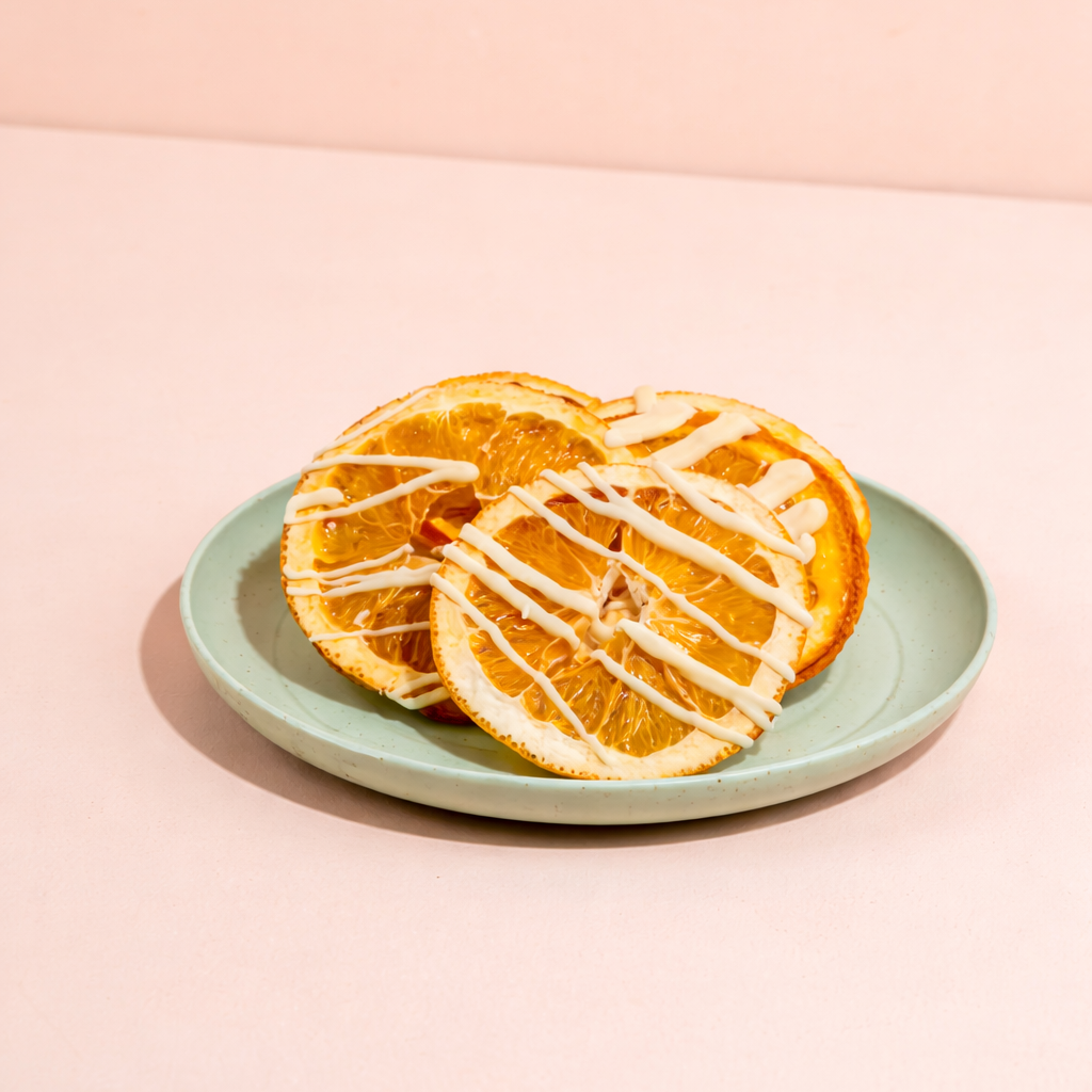White Chocolate Drizzled Orange Chips