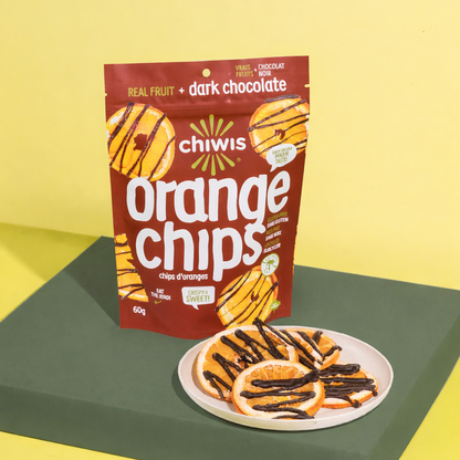 Dark Chocolate Drizzled Orange Chips