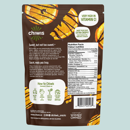 Dark Chocolate Drizzled Orange Chips