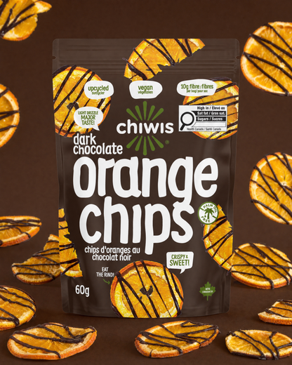 Dark Chocolate Drizzled Orange Chips