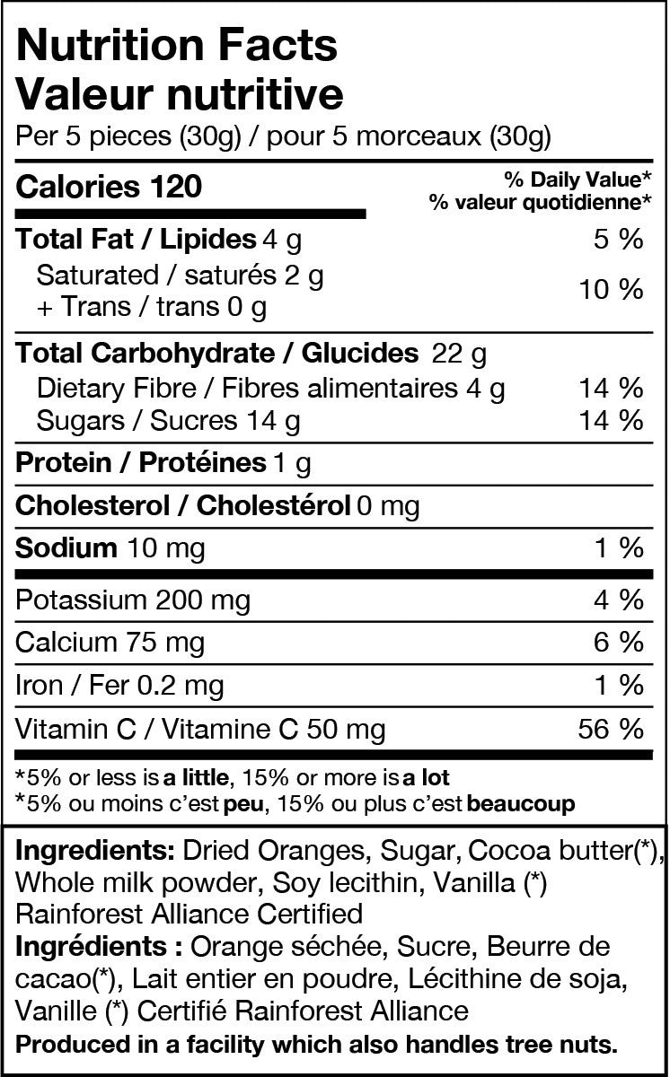 White Chocolate Drizzled Orange Chips